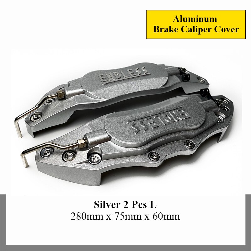 2 Stuks S/M/L Aluminium Auto 3D Disc Remklauw Covers Sticker Voor Cadillac Srx Xts Ats cts Cts Ext Coupe XT6 CT6 Auto Accessoires: 2Pcs L size Silver