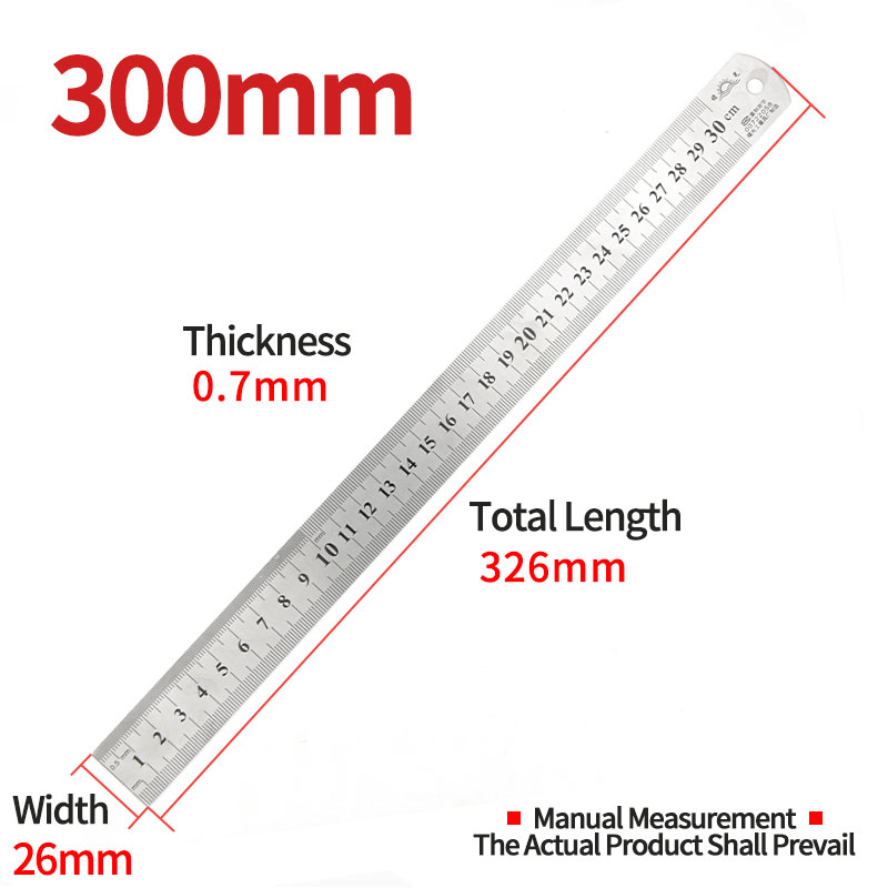 Metal Ruler Stainless Steel Angle Ruler Steel Rule Square Measure Goniometro Level Tool Angle Meter Woodworking Tools 15/20/30mm: Ruler 30mm