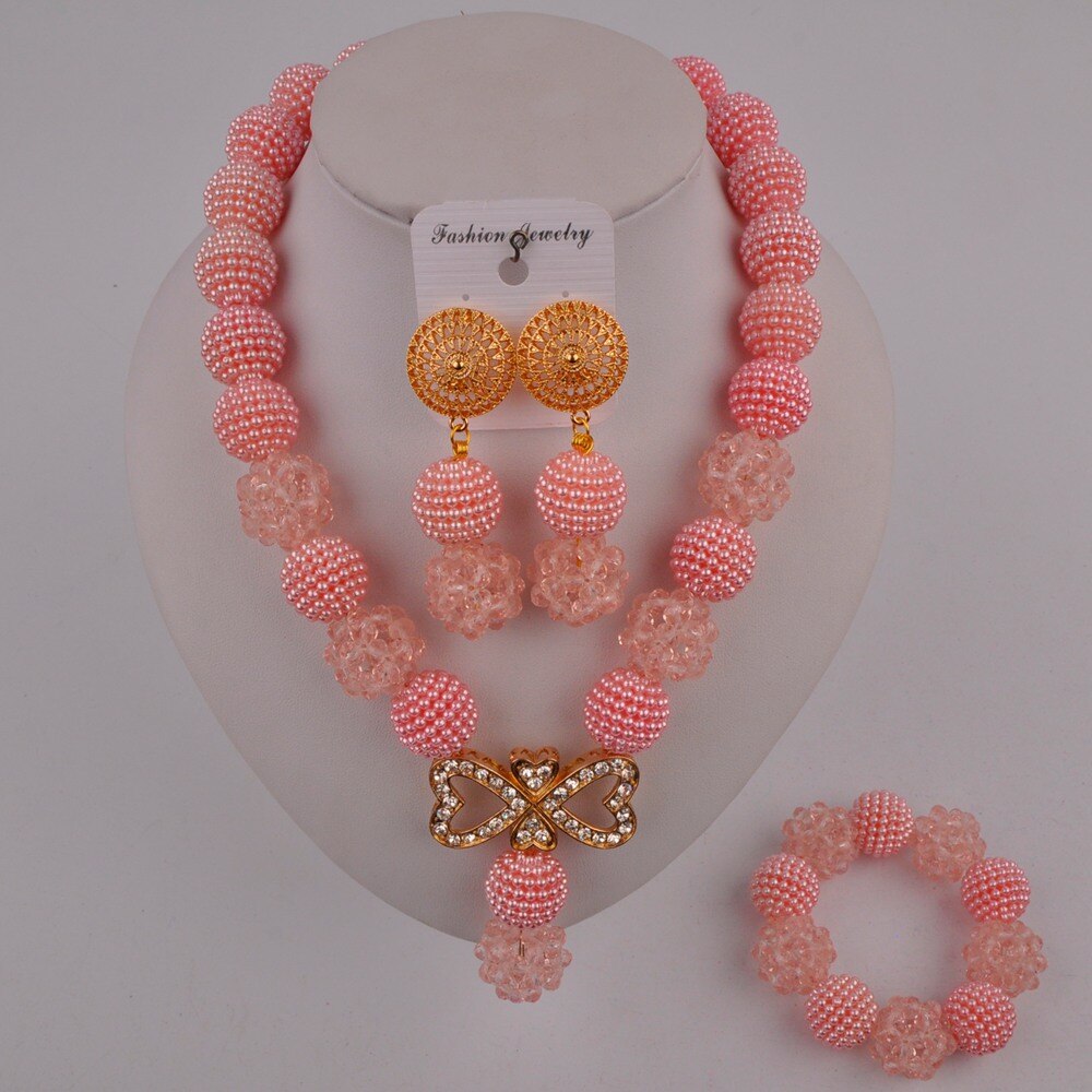 Nigeriaanse bruiloft, prachtige bruidssieraden, afrikaanse sieraden, rode imitatieparel, kristallen sieradenset xx -82