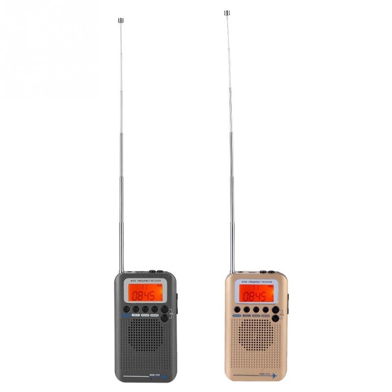 HRD-737 Aircraft Full Band Radio Receiver VHF Band Radio Recorder for AIR/FM/AM/CB/VHF/SW Radio Portable Radio World Band