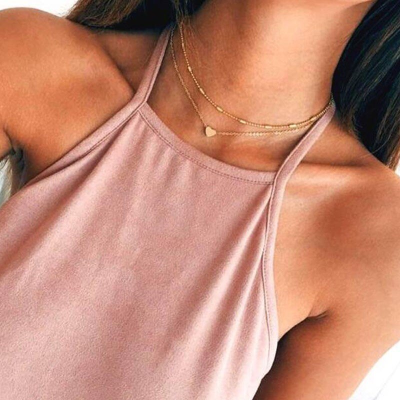 Hot 2021 Hot Lovely Style 2 strati amore cuore collana regolabile multistrato collana girocollo per regalo 2 pz/set