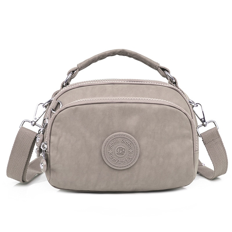 Damen messenger crossbody tote outdoor tasche handtasche canvas tasche schultertasche luxusmarke leder berühmt: Hellgrau