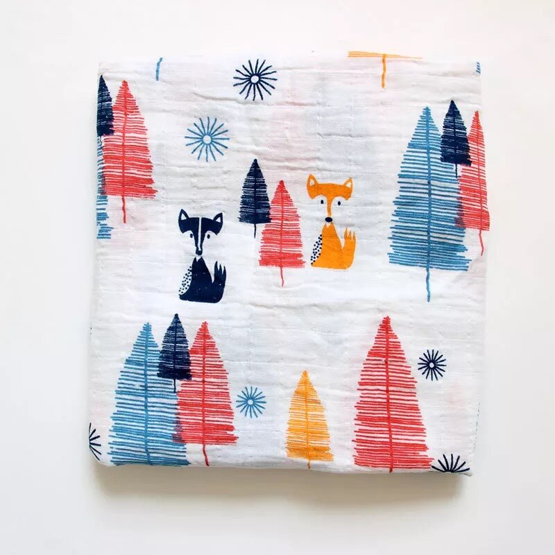 60*60 muslin bomull babyfilt swaddle mjuk tecknad wrap swaddle scarf multifunktion haklappar wrap rapa trasor handduk tillbehör: 17