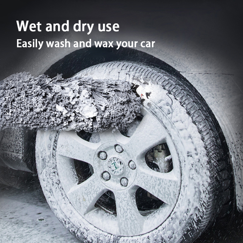 SEAMETAL-cepillo de lavado de coches, depurador de neumáticos de microfibra, cepillo telescópico multifuncional para ruedas, eliminador de polvo de maletero, Herramientas de limpieza de coche
