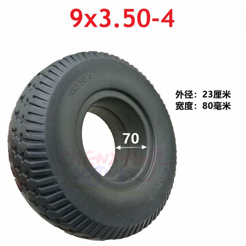 Wysokiej jakości 9 Cal koła 9x3.50-4 opony solidna opona i obręcz Combo dla skuter na gaz deskorolka motorynka elektryczny trójkołowiec