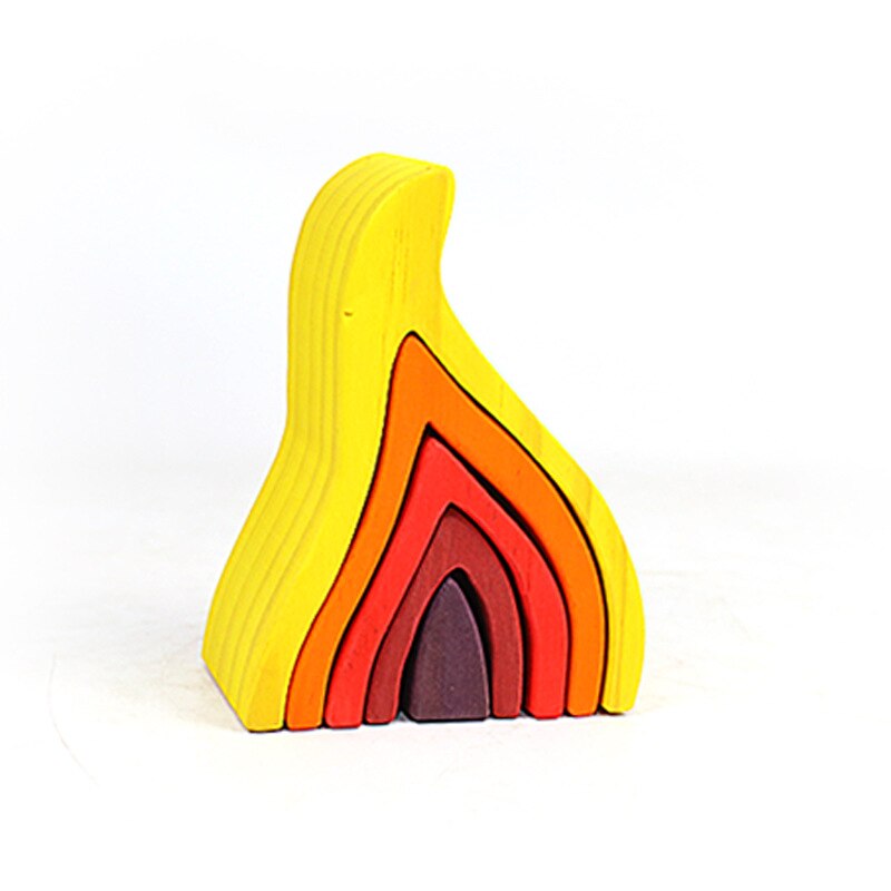 Wooden Rainbow Blocks Wooden stacking toys grimms rainbow Wood Building Blocks Colorful rainbow Children kids Educational Toy: 16