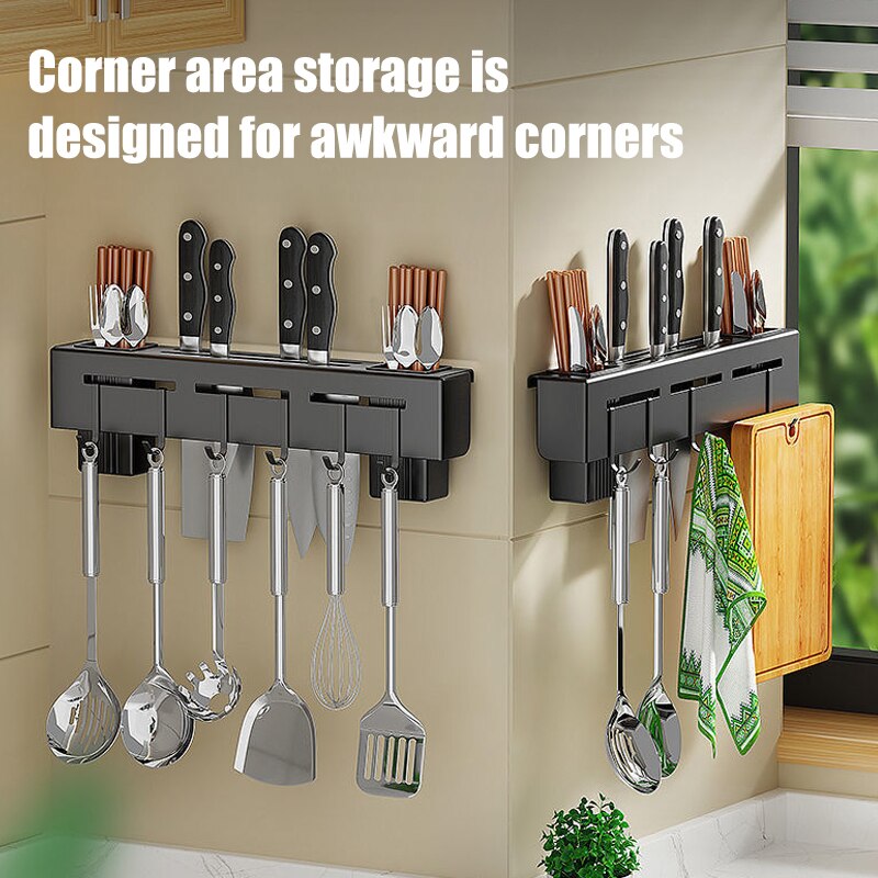 Rack Free Punching Rack Knife Holder Chopstick Holder Household Multi Functional Wall-Mounted Knife Holder Storage Rack Assembly