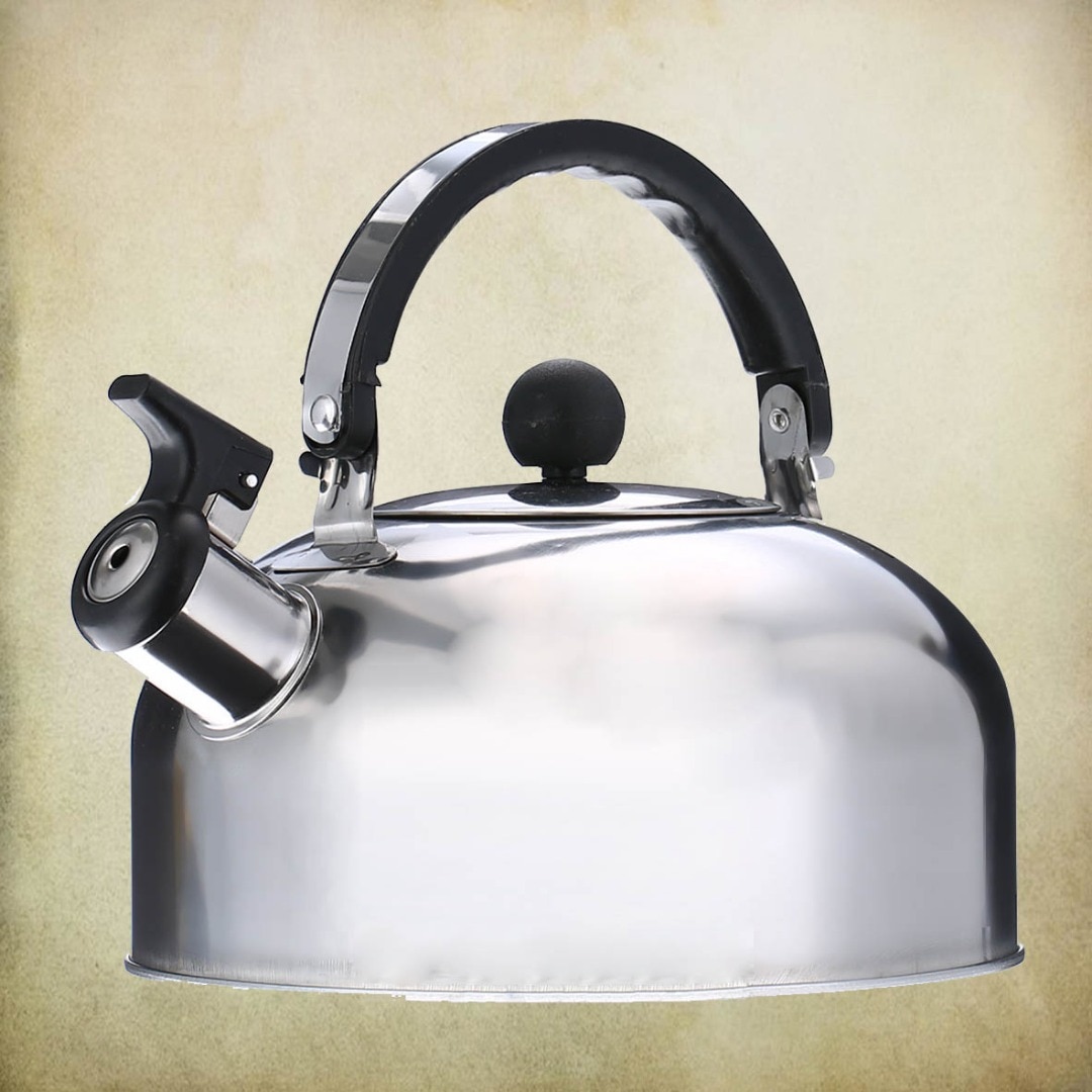2L Stainless Steel Whistle Tea Kettle Water Pot Heat Assitant Handle Silver Newest