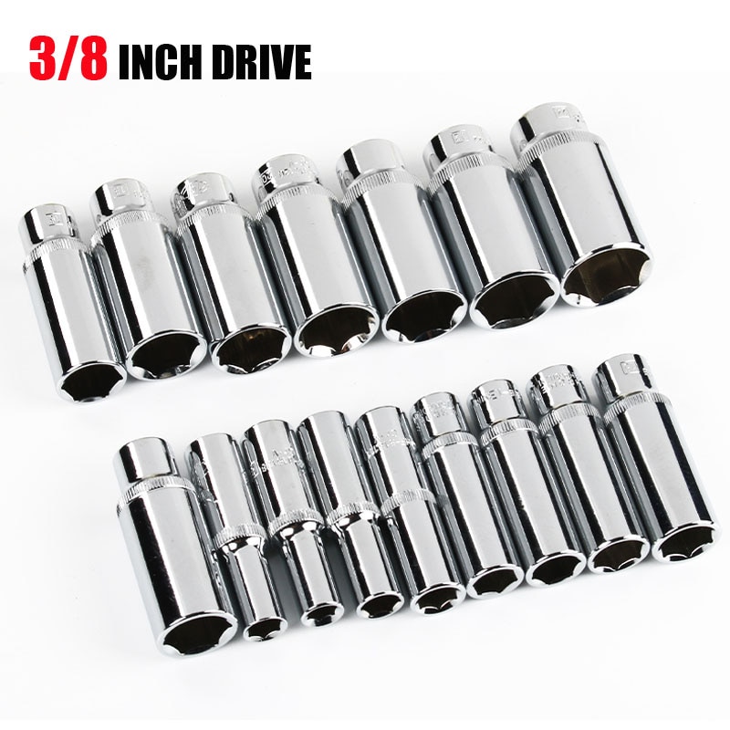 3/8 &quot;Drive 63mm esagono incassato chiave a bussola CRV lega antiruggine Set di bussole a 6 punti per chiave dinamometrica chiave a bussola a cricchetto