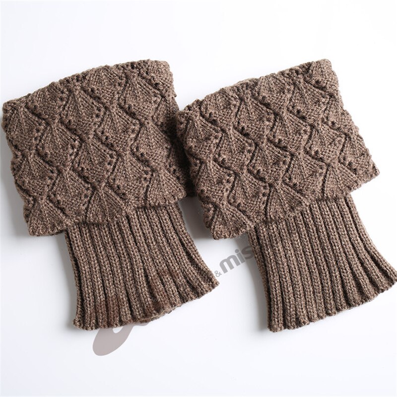 1 pair Women Autumn Winter Casual Leg Warmers Knitted Boot Cover Short Solid Color Socks Foot Warming Cover: BN