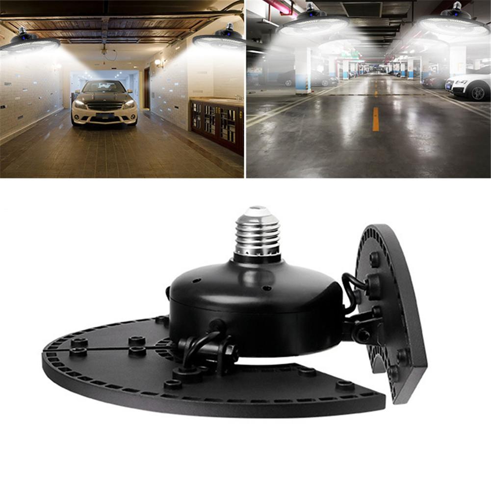 E27/E26 LED Lamp 100-265V 60W Deformation Garage Light UFO High Bay Light Ceiling Light Foldable Workshop Lamp Factory Light