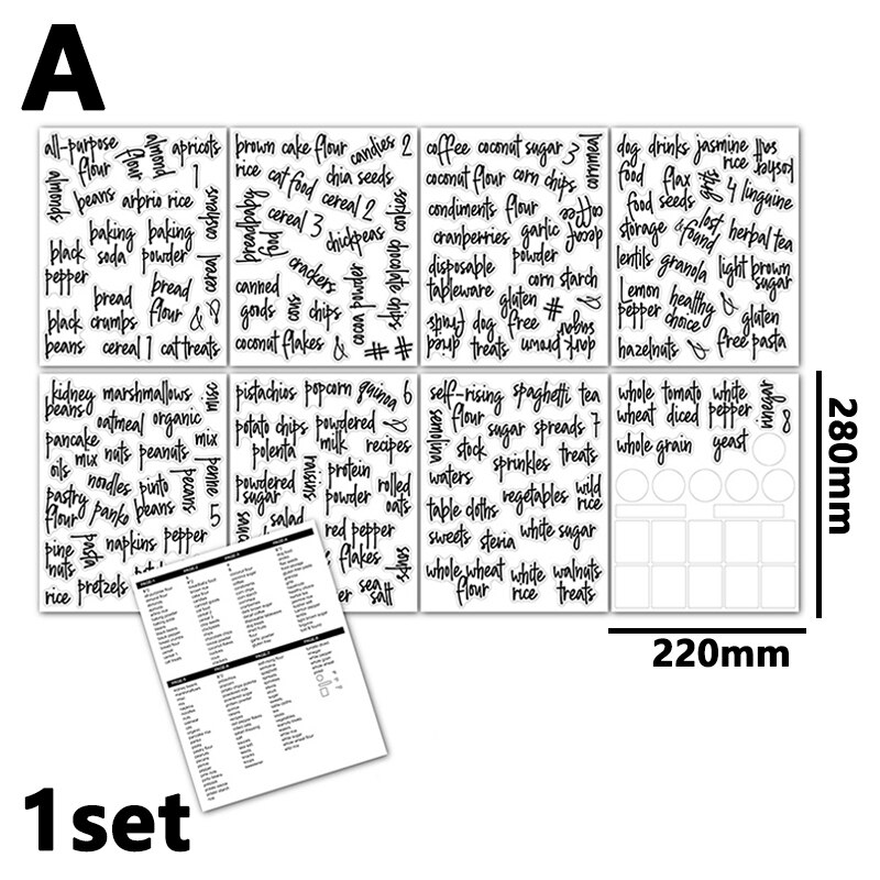 Self-Adhesive Stickers Pantry Labels Waterproof Transparent Resistant Containers Storage Jar ​Food Jars Label Sticker