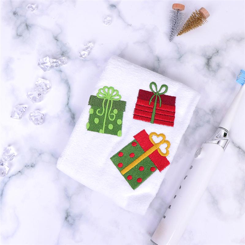 Serviette de nettoyage pour le visage, brodée de noël, bonhomme de neige, père noël, de nouvel an, ornements de salle de bain