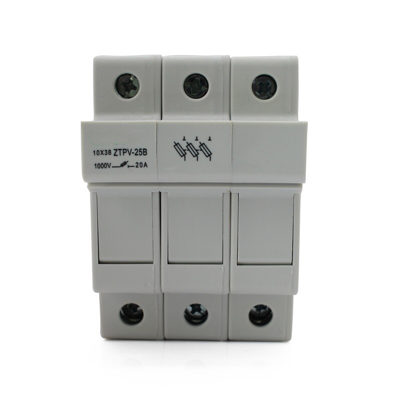 32A DC 1000V 1P 2P 3P 4P Solar Panel Mount Fuse Holder Rail Fuse Photovoltaic Fuse Base Dropout Fuse Component: 3P Holder