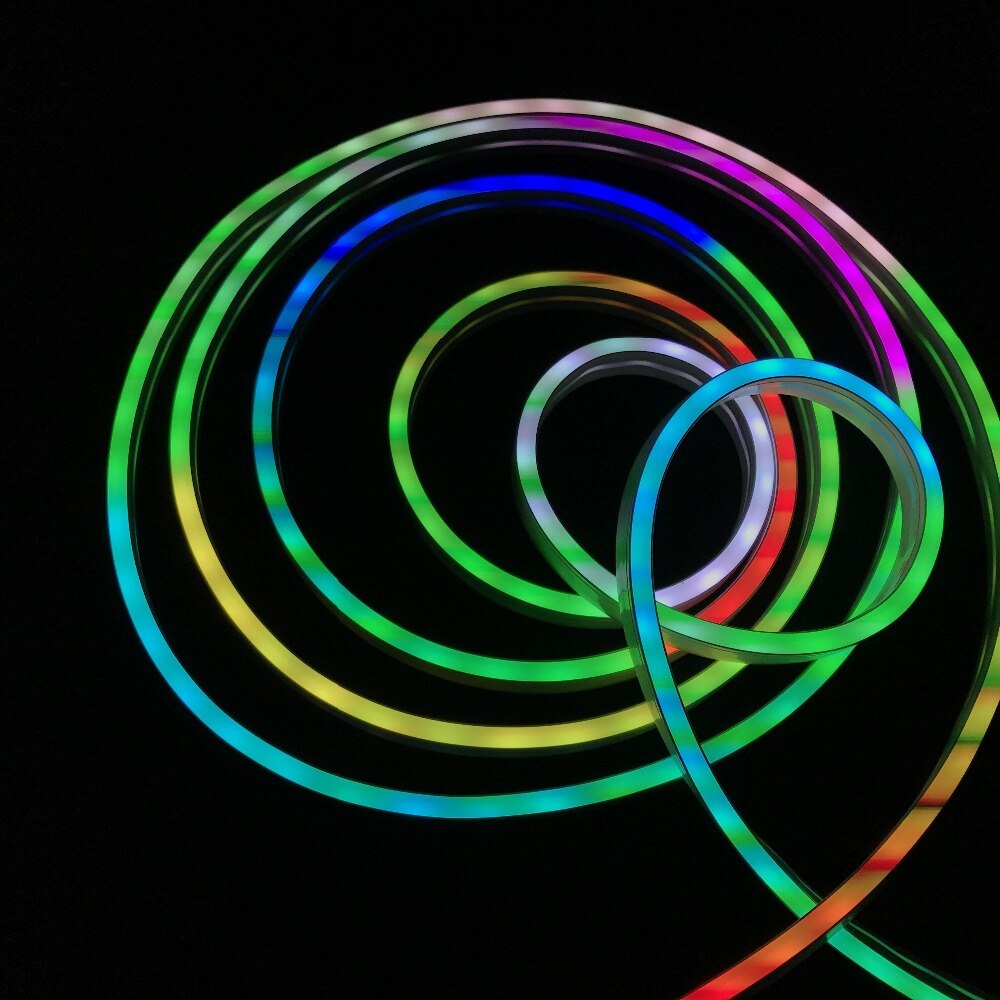 6mm*12m/3m DC5V SK6812 -3535 addressable led neon flexible pixel light,RGB full color;60leds/m;IP65;flat surface/side emitting