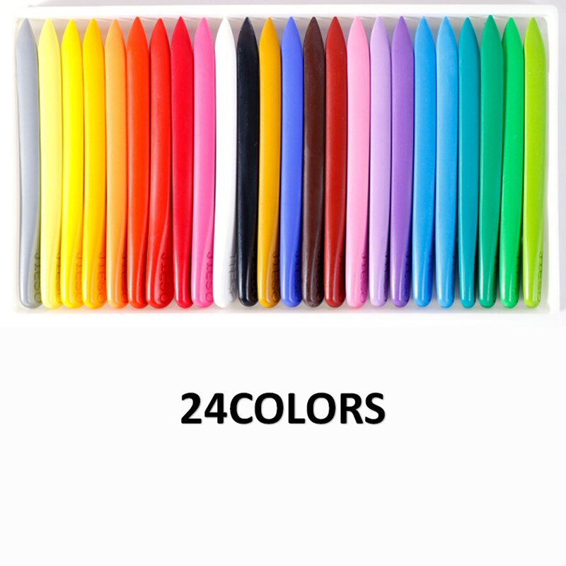 Washable Plastic Crayons Drawing Set Colors For Paint School Children Art Stationery Supplies Kids Wax Pencils: JYJPSLLB24