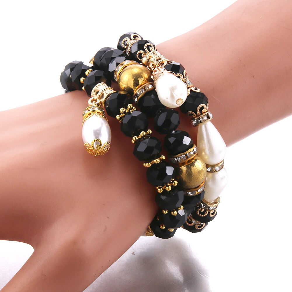 Bohemian Trend Women's Beaded Bracelet 3Pcs Mixed Color Resin Bracelet For Men's Luxury Jewelry Party Birthday