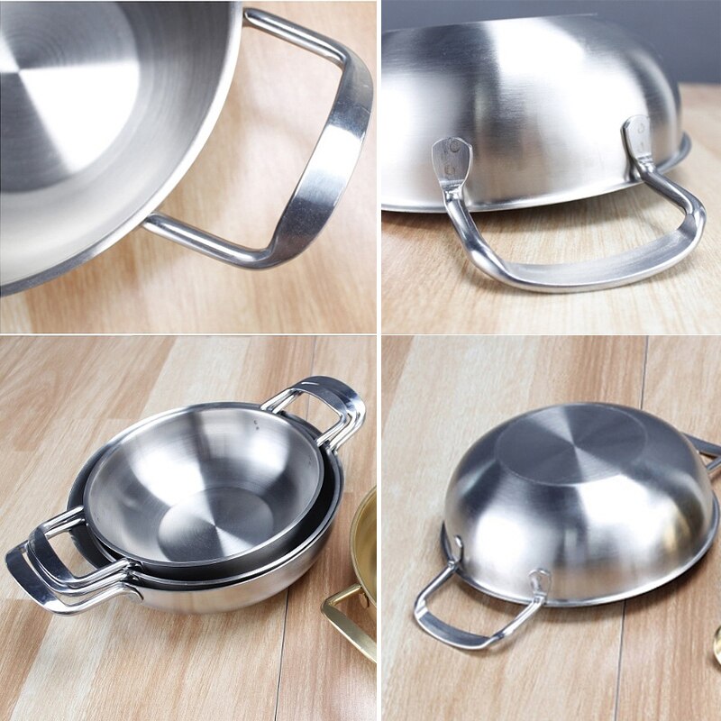 20cm Stainless Steel Ramen Pot Golden Seafood Pots Crayfish Pot Small Wok Pan Clear Soup Pot Kitchen Cooking Pot