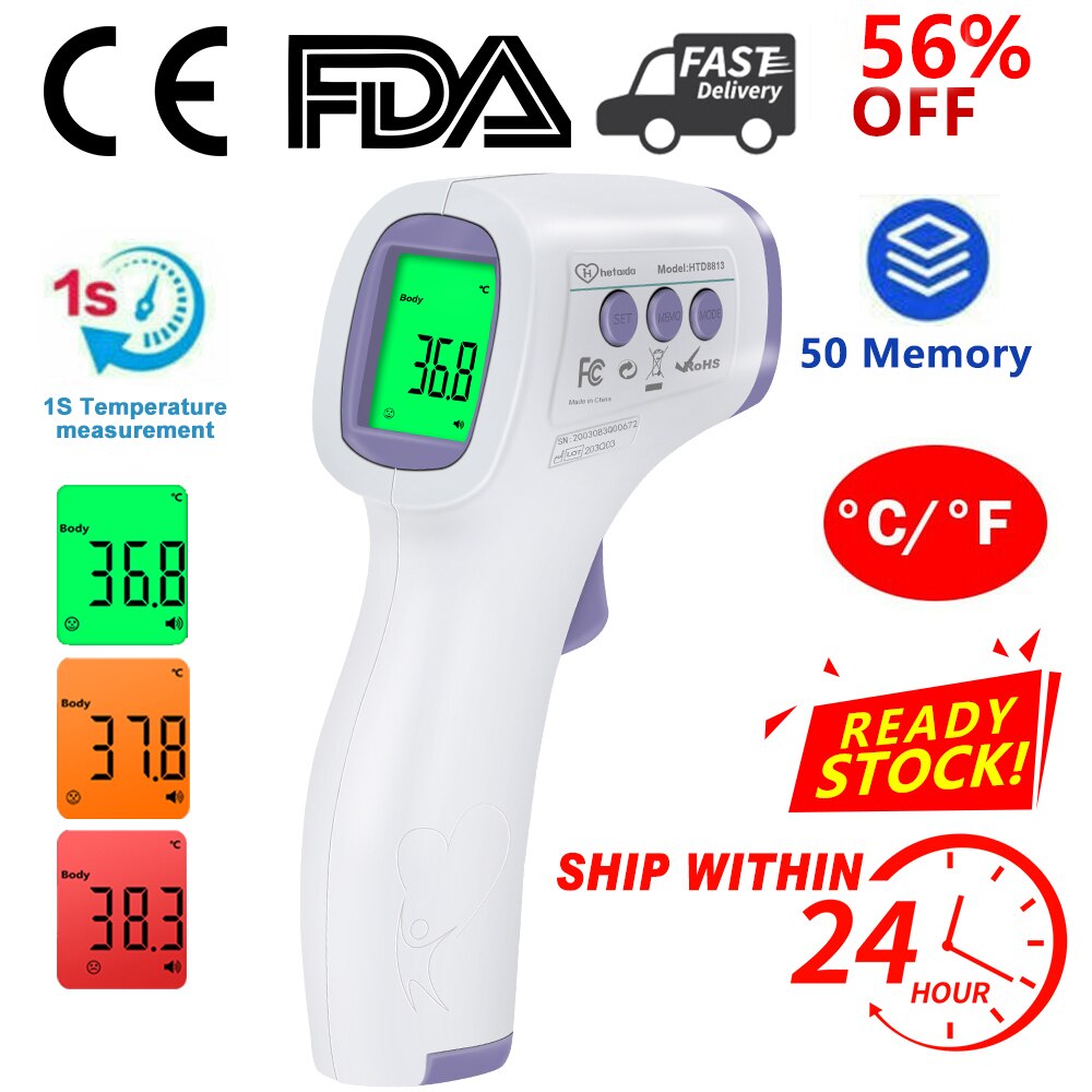 Hetaida Digitale Infrarood Voorhoofd Thermometer Non-contact Infrarood Thermometer Voor Koorts Digitale Thermometer Voor Volwassen & Baby