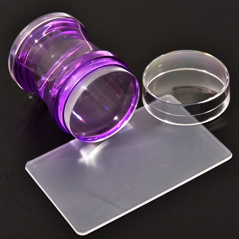 1,57 in Nagel Stamper Schaber Kit Nagel Stempel Schaber Werkzeug Polnischen Drucken Vorlage Runde Kopf Klar Silikon Stamper YZ27: YZ30