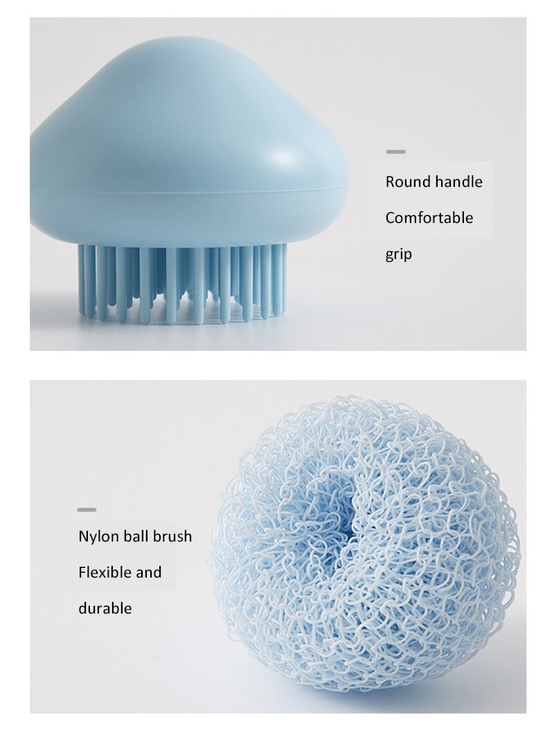 Boule de nettoyage en nuage, boule de fil de Nylon détachable, brosse de décontamination de la vaisselle de cuisine, boule de nettoyage Durable multicolore