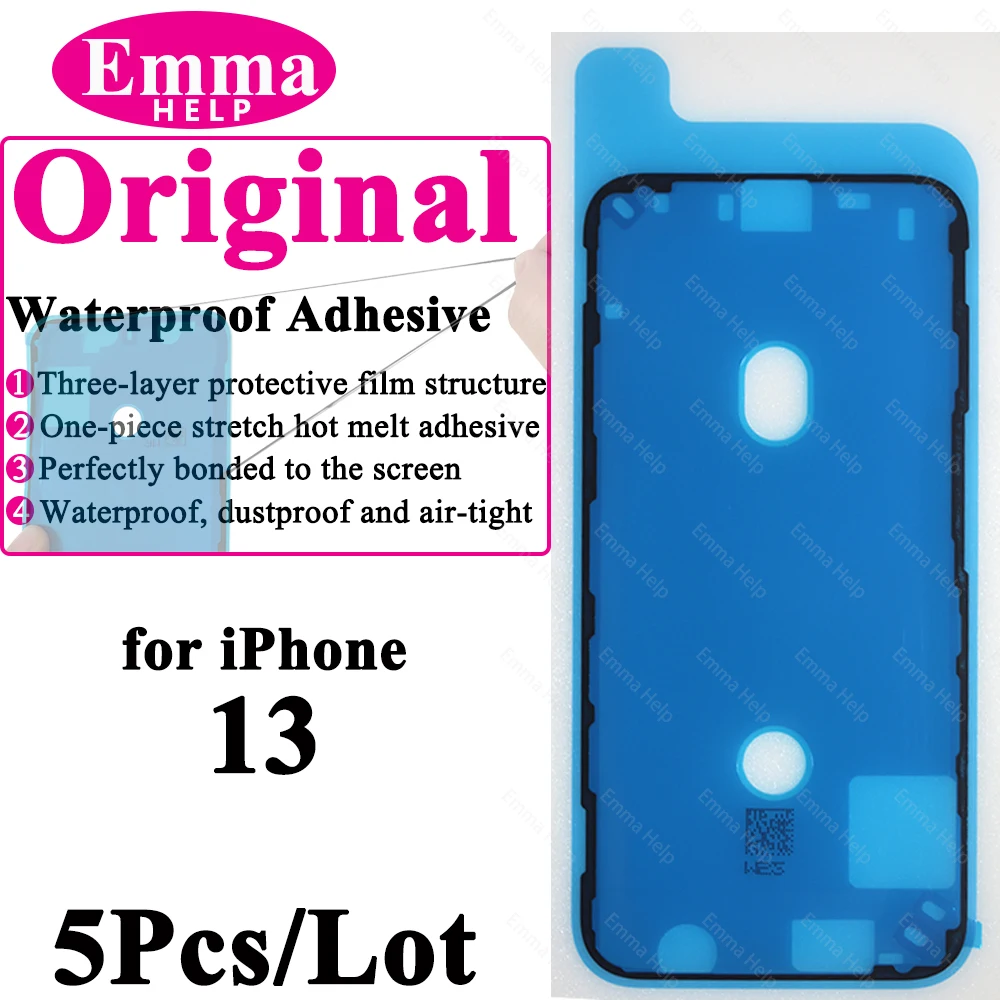 5 uds pegatina impermeable para iPhone 13 12 11 Pro Max 14Plus 3M adhesivo marco de pantalla LCD sello reparación adhesivo accesorios para iphone: Verde