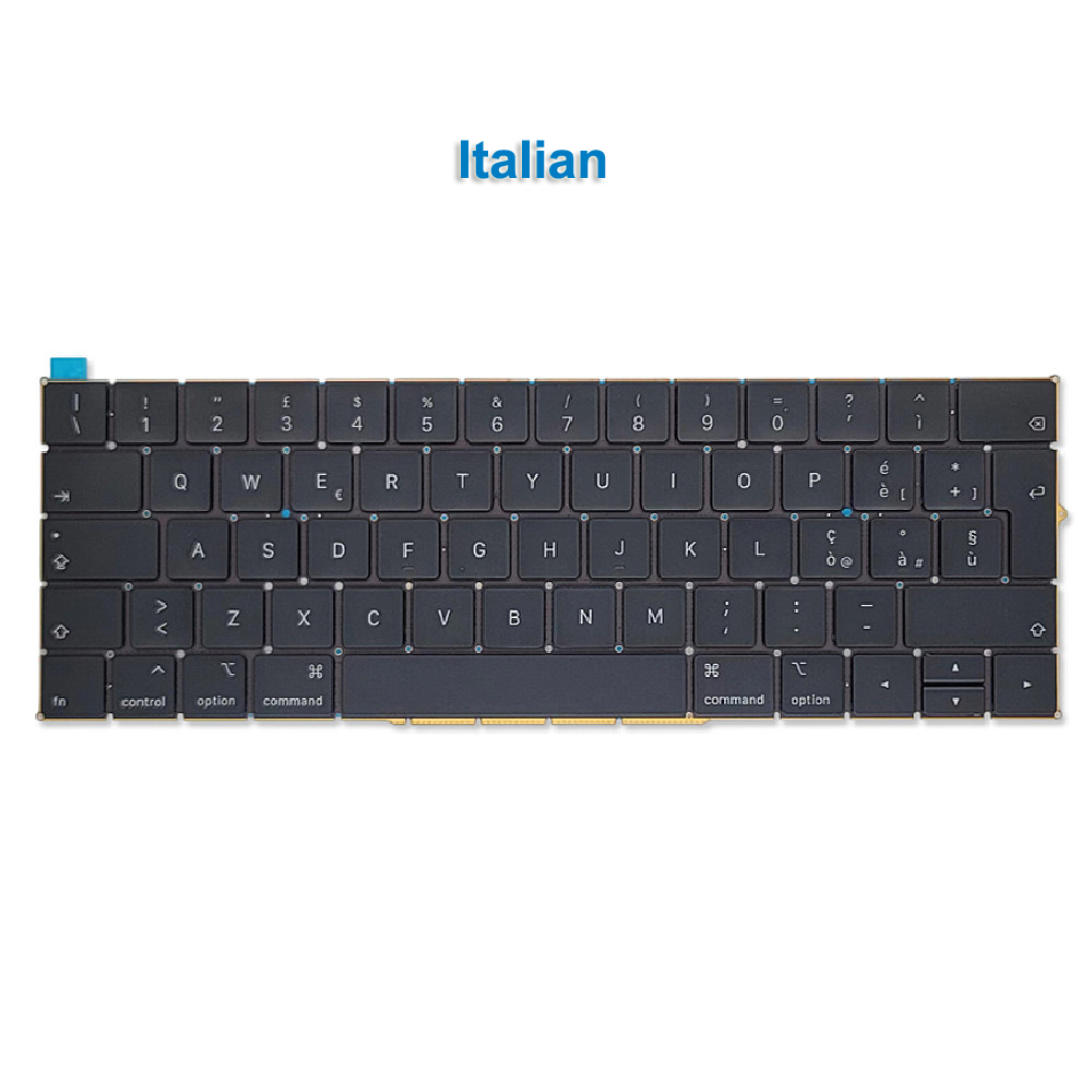 Laptop Keyboard For Macbook Pro 15" A1990 13" A1989 Keyboard US UK Slovak French EMC 3214 Year: grey