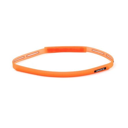 1pc PVC Soft Silicone Headband Men Running Sweatband Quick Absorb Athletic Headband Sport High Elastic Guiding Sweat Band Head: Orange