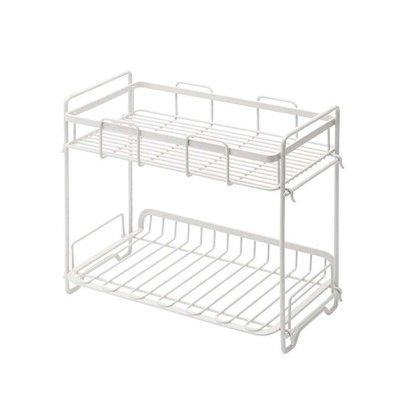 Punch-free household goods storage rack home condiment seasoning storage rack kitchen rack floor multi-layer WF1021225: white