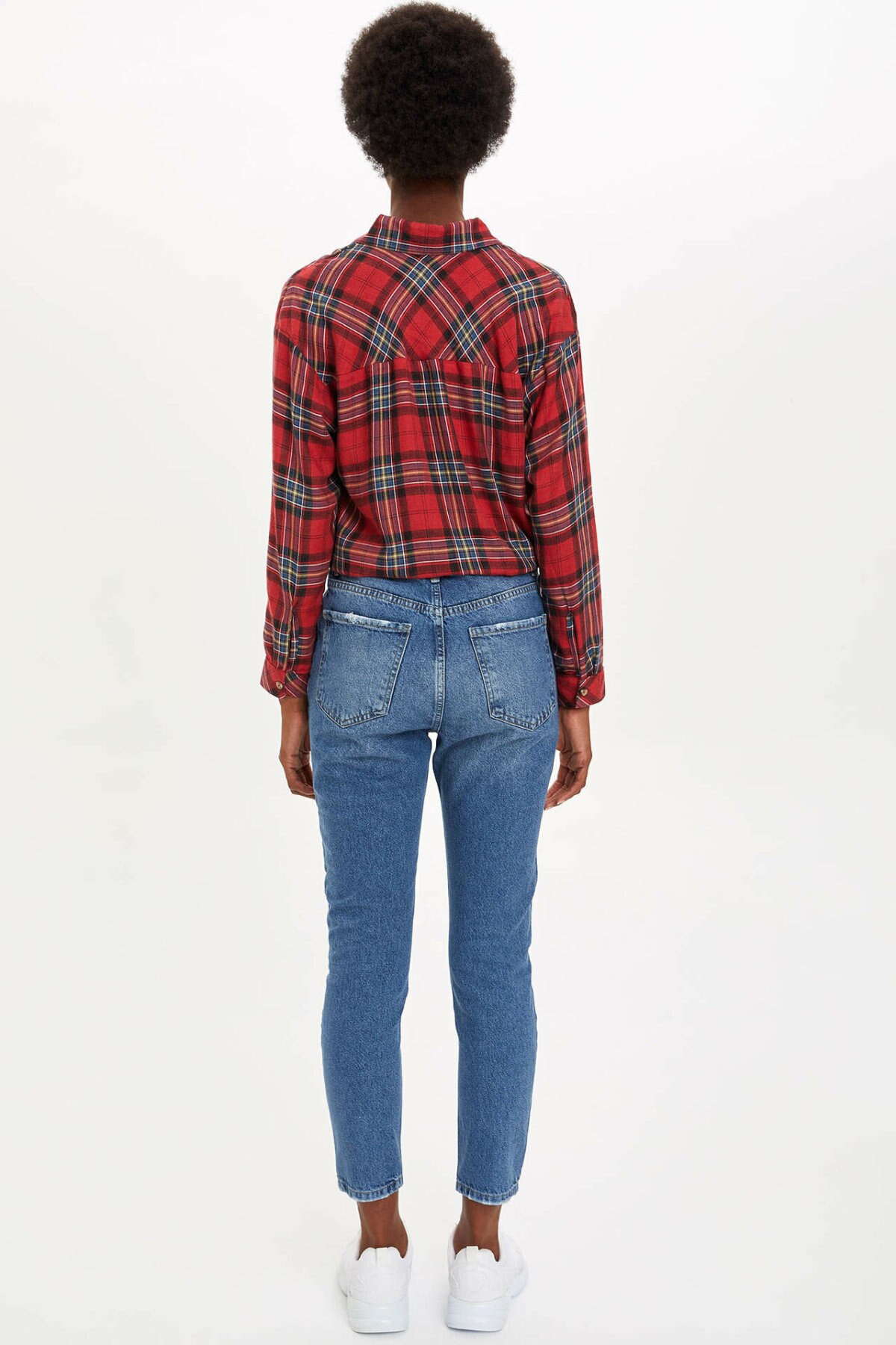 DeFacto femmes taille moyenne trou Jean pantalon dames décontracté Denim femme pantalon de culture dames -L7451AZ19AU