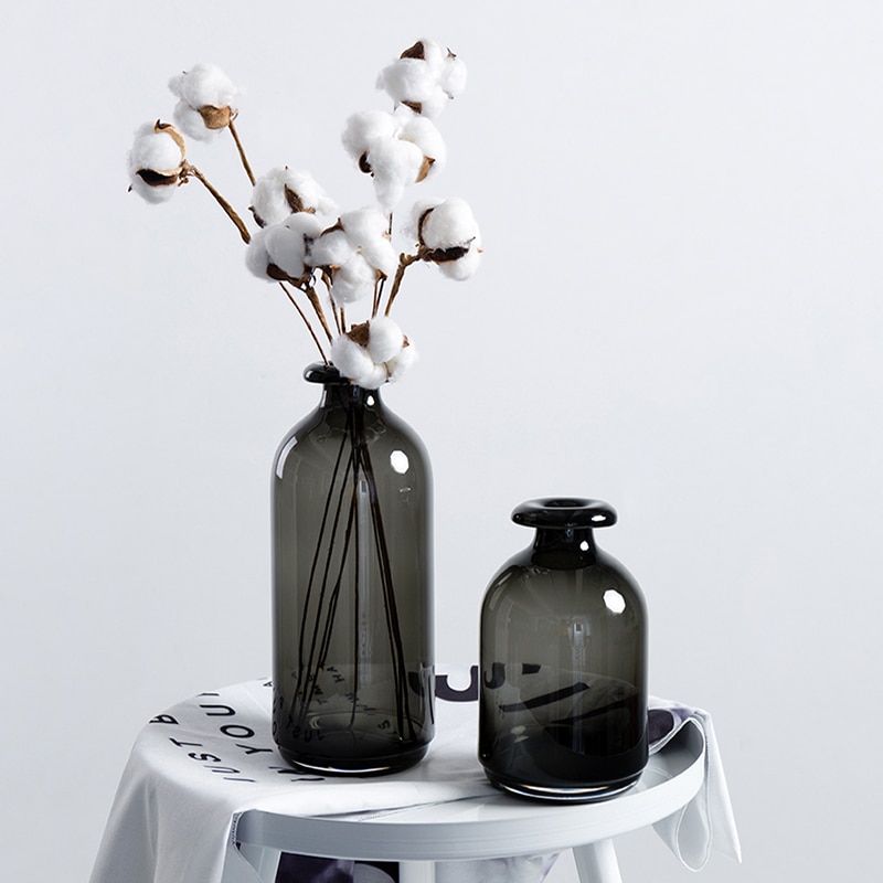 Nordisk glass vase svarte blomstervaser boligdekorasjon tilbehør stue dekor vase dekorasjon husholdning gjennomsiktige vaser