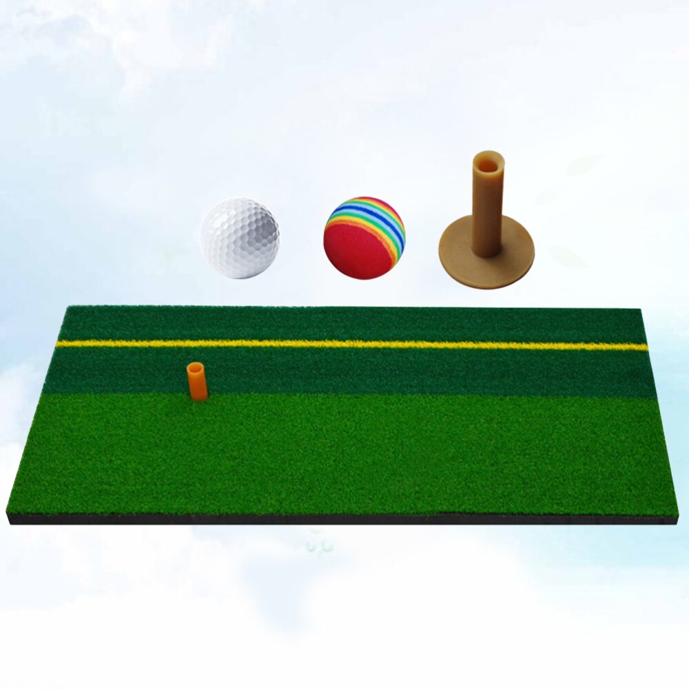 Handy Practice Mat Convenient Indoor Realistic Turf Swing Mat Training Aids for Driving Hitting Chipping Putting (E Pattern, wit