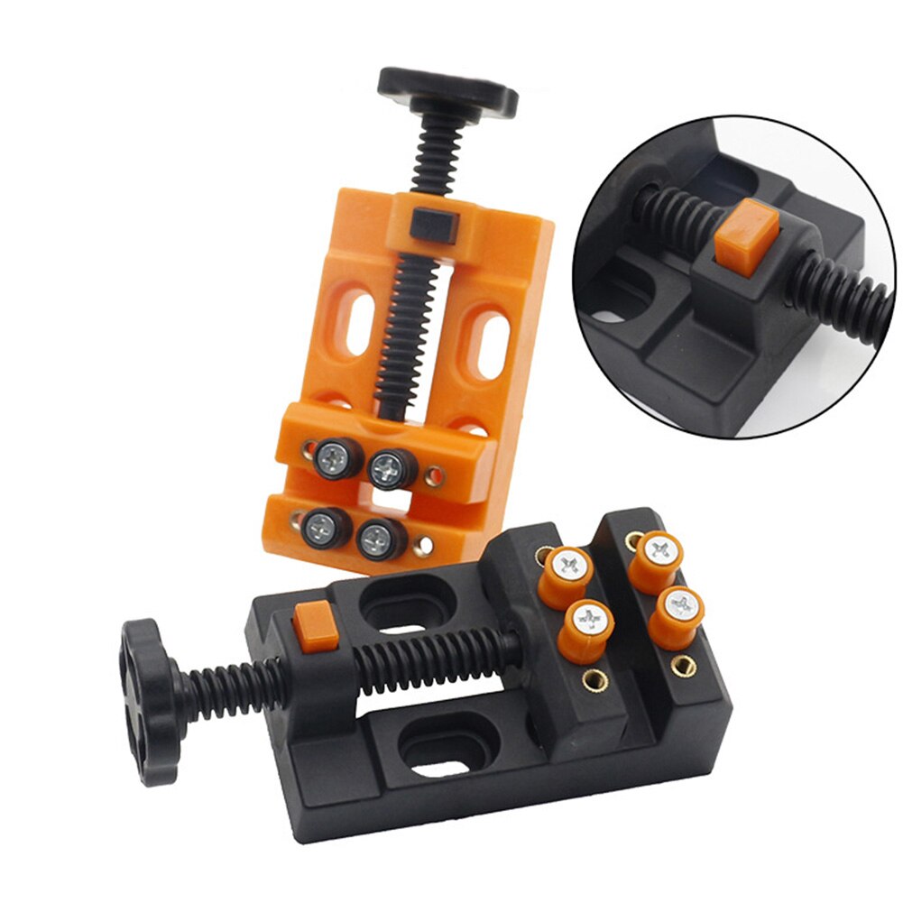 8 Holes Adjustable Table Vice Carved DIY Mini Woodworking Flat Pliers Clamp Quick Opening Clip Tool Drilling Multipurpose Fixed