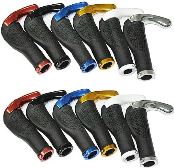 Empuñaduras para manillar de bicicleta de carretera, mango ergonómico de caucho y aluminio, accesorios de pieza en negro/blanco para bicicleta, de bocina de toro