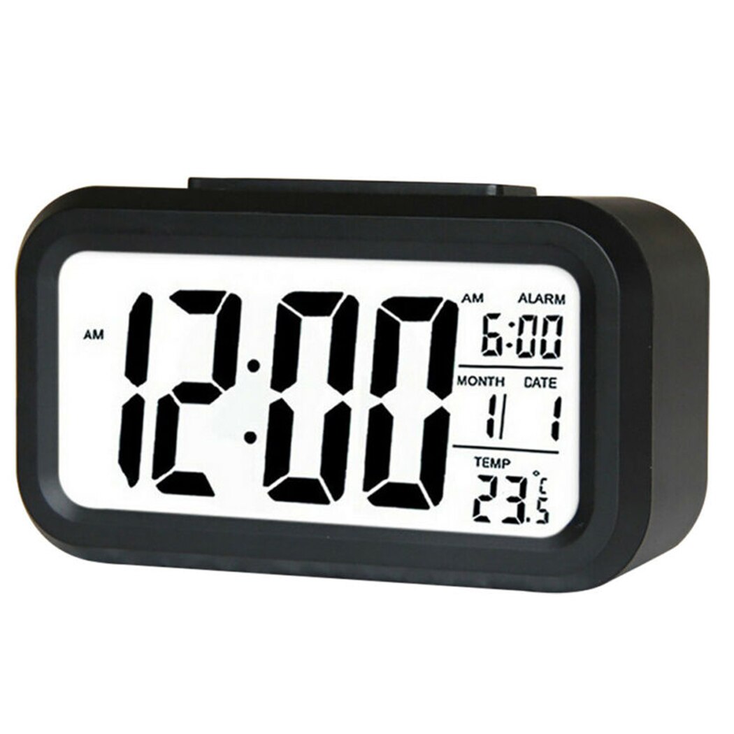 1 X Elektronische Wekker Led Met Kalender + Thermometer Backlight Elektronische Wekker Digitale Tijd 138X80X47Mm: Black