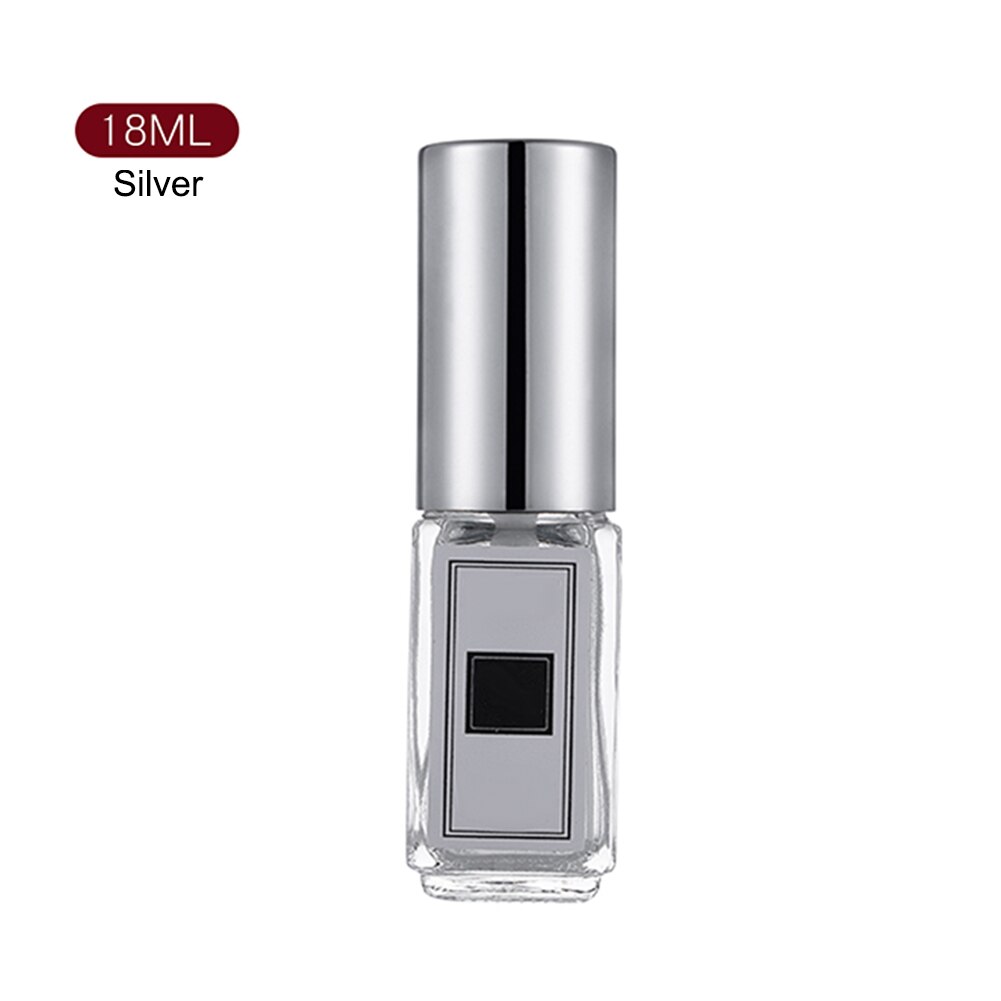 Tom påfyllningsbar portabel parfymflaska resande glasspray atomizer genomskinlig parfymbehållare: Silver 18ml