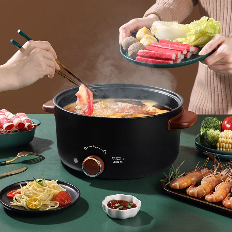220V 500/900w 3L Multifunctional electric wok cooker Fried pan Nonstick coating electric pot Boiling food Anti-dry 25x8x32cm