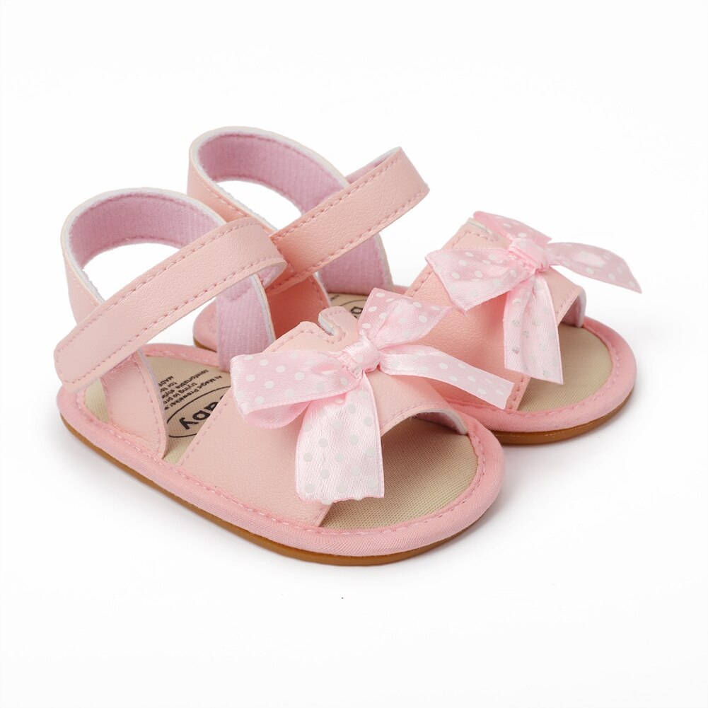 Sommer Kleinkind Baby Mädchen Sandalen lässig Polka Punkt Bogen Schuhe Anti-Unterhose neugeboren Kleinkind Prewalker Erste Wanderschuhe 0-18M