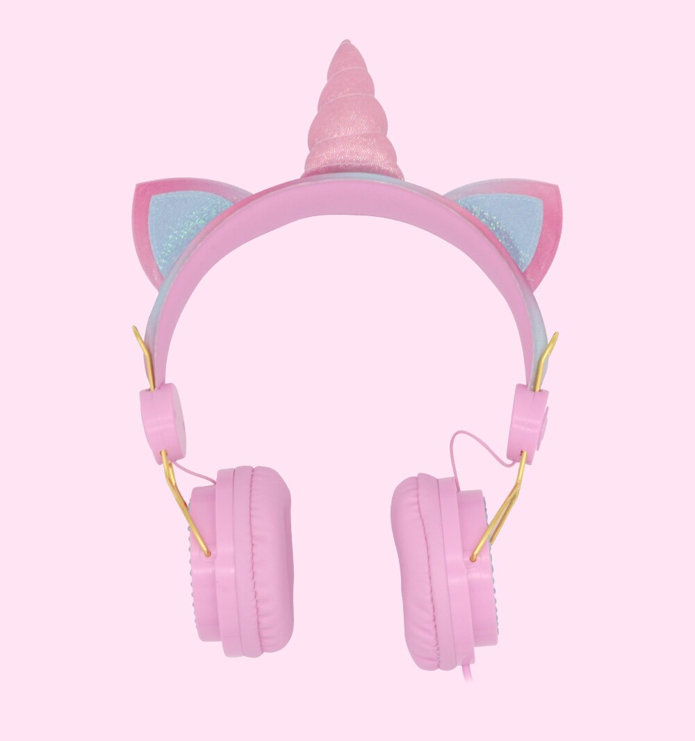 Unicorn Bluetooth 5.0 zestawy słuchawkowe z mikrofonem śliczne słuchawki dziewczyny dzieci słuchawki na laptopa telefony komórkowe PC MP3 Tablet urządzenia Audio: Różowy