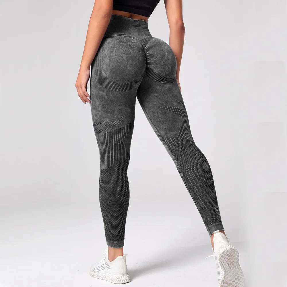 Women Leggings Washing Yoga pants Bubble Butt Push Up Fitness Legging High Waist Scrunch Tight Mujer Gym Seamless Legging: S / Gold