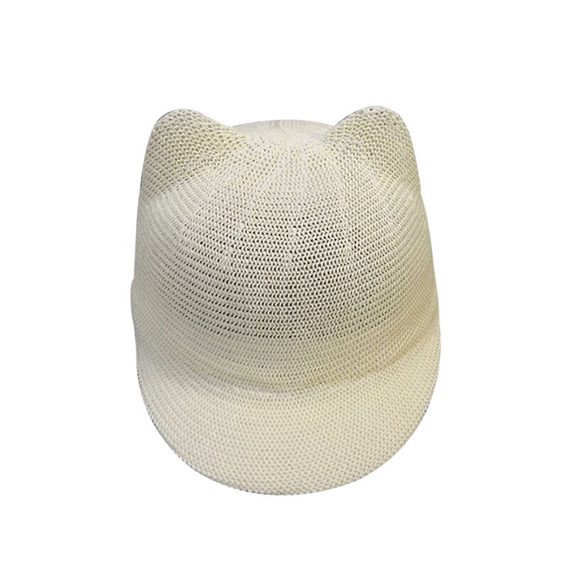 Casquette de paille pour bébé garçon et fille, chapeau de soleil d'été avec oreilles pour la plage, casquette de Baseball pour enfants, 1 pièce: White