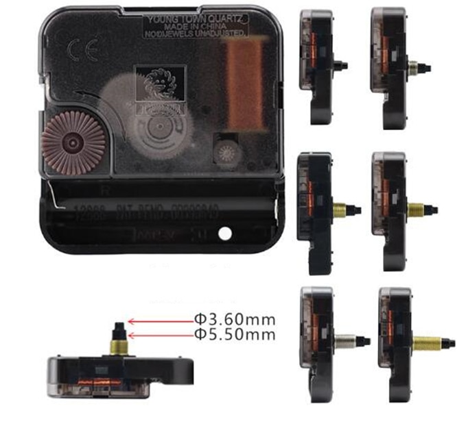 Mecanismo de reloj de pared precision 12888, 8/11/13/16/19/22mm, máquina de movimiento de cuarzo, Kit de reparación de Manos negras, sustitución de herramienta con gancho