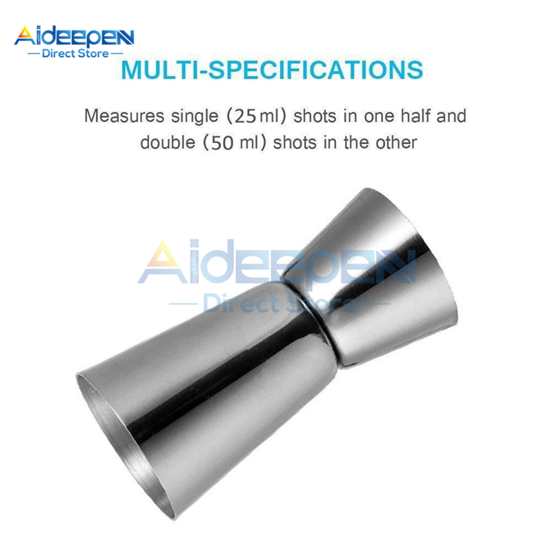 25/50ML Stainless Steel Cocktail Measuring Jigger Double Jigger Measure Shot Drink Spirit Measure Cup Bar Bar Tools 15/30ML