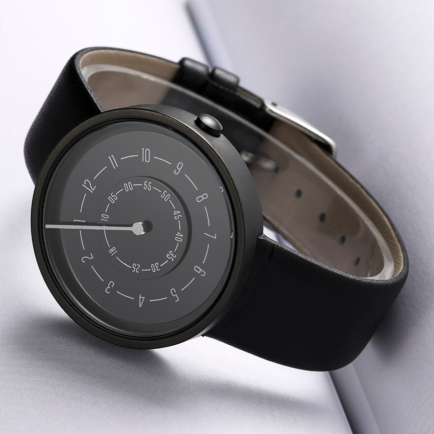 Par klokke menn kvinner minimalistisk platespiller tall skive armbåndsur casual skinn stål sport mannlig klokke for elskere