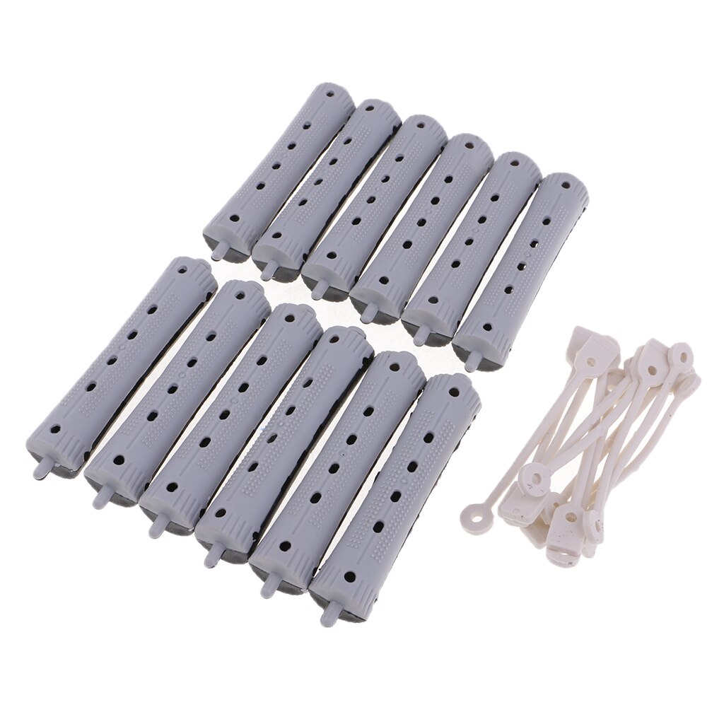 12 stk wave hairstyling perm stang barer curler frisørverktøy sett salong hårruller sett hårspenner hårstylingverktøy: 9 x 2 cm