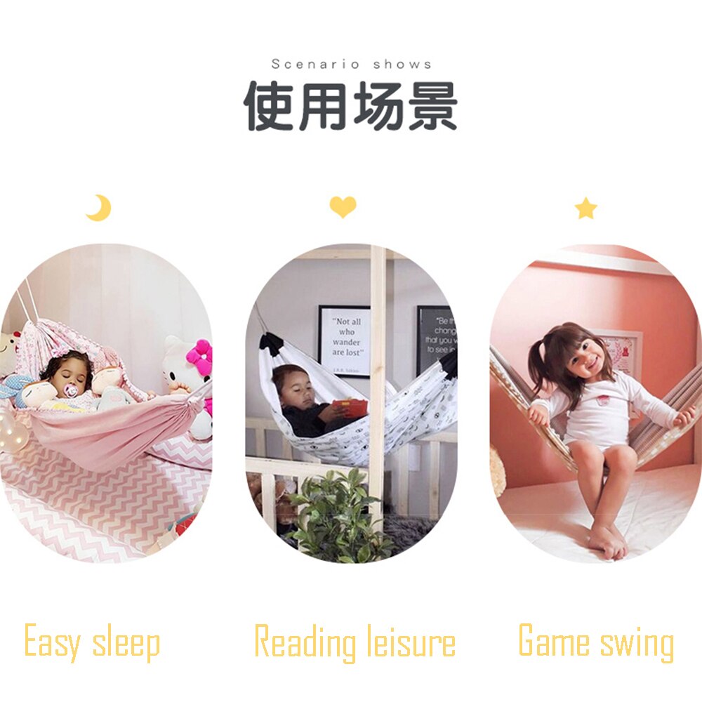 Bebé hamaca cuna niño hamaca columpio bebé silla mecedora interior colgante para exteriores cesta de Niños de dibujos animados de algodón hamaca columpio