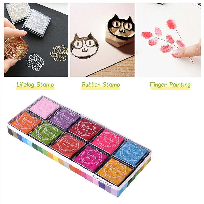 20Pcs Multi-Gekleurde Giant Inkt Pads Stempel Pads Voor Diy Craft Scrapbooking Vinger Verf Inkt Pad Set