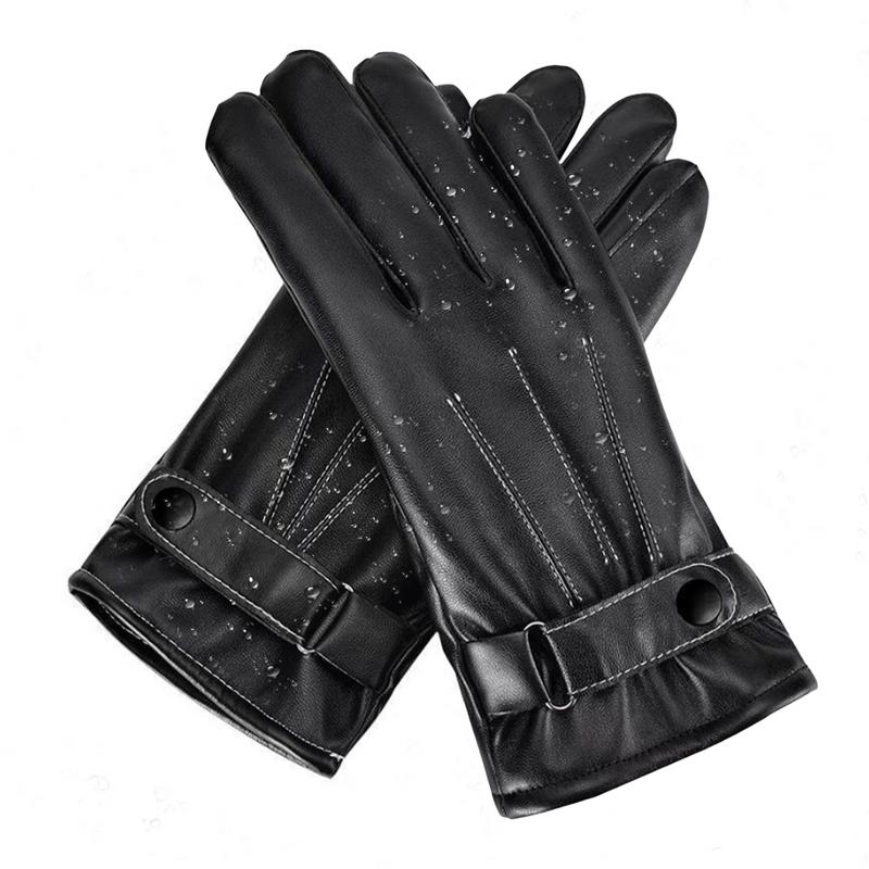 Luvas quentes de inverno luvas de ciclismo para homens tempo frio touchscreen luvas de couro de esqui para ciclismo ao ar livre condução