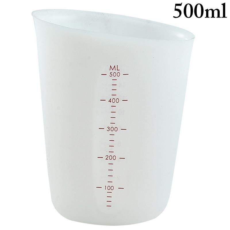 250/500Ml Siliconen Maatbeker Bar Non-stick Flexibele Mengbeker Gieten Cup Herbruikbare Keuken Meetinstrument