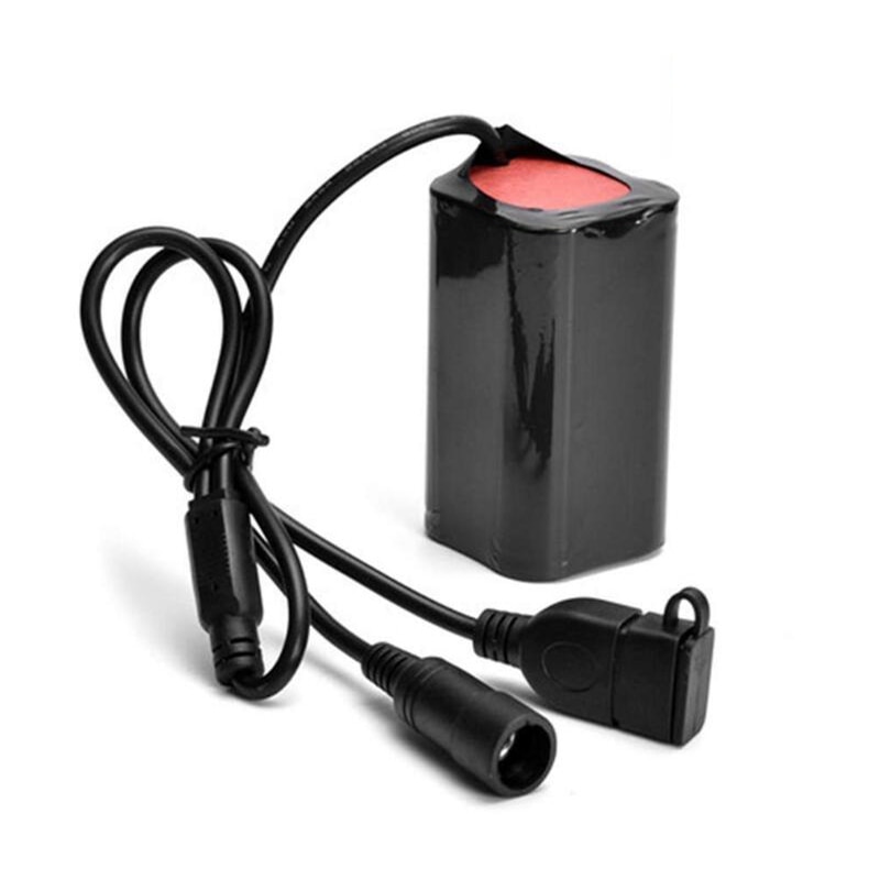 Paquete de batería de 18650 8,4 V, capacidad de 6400mAh para luz LED de bicicleta T6/L2/Faro, 4x18650, batería de litio + 1 bolsa de batería